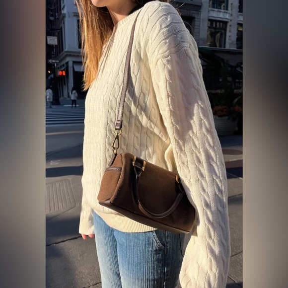 Brandy melville brown suede crossbody handbag - Picture 8 of 8